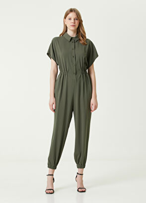 Beymen Club Haki Gömlek Yaka Beli Lastikli Tulum - 3