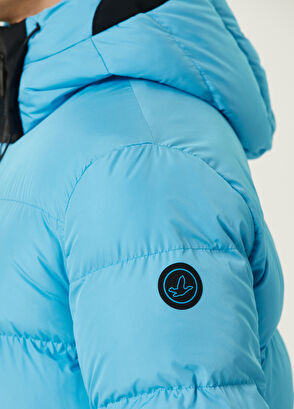 Beymen Club Turkuaz Kapüşonlu Puff Mont - 7