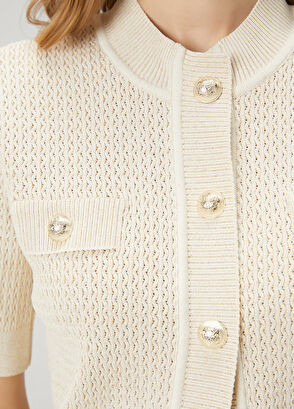 Beymen Club Beige Glitter Knit Jacket - 5