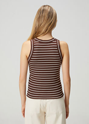 Beymen Club Kahverengi Çizgili Atlet - 5