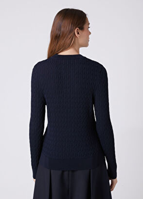 Beymen Club Navy Blue Basic Cable Knit Sweater - 4