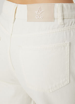 Beymen Club Mom Fit Kırık Beyaz Nakışlı Jean Pantolon - 6