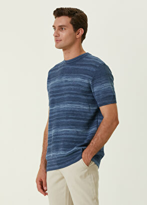 Beymen Club Mavi İri Örgü Dokulu Kısa Kollu Kazak - 3