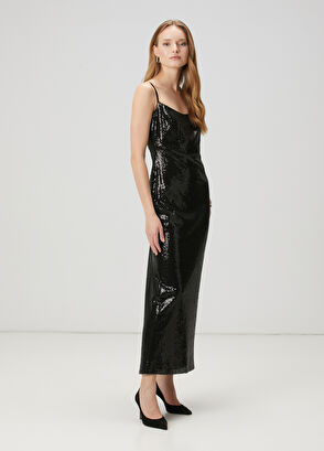 Beymen Club Siyah Pullu Kalem Abiye Elbise - 4