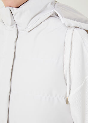 Beymen Club Kırık Beyaz Kapüşonlu Puff Yelek - 7