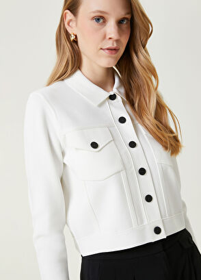 Beymen Club Beyaz Polo Triko Ceket - 4