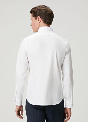 Beymen Club Slim Fit Beyaz Armürlü Non-iron Gömlek - 8