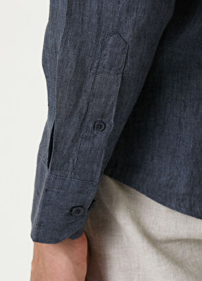 Beymen Club Comfort Fit Italian Collar Delave Linen Shirt - 7