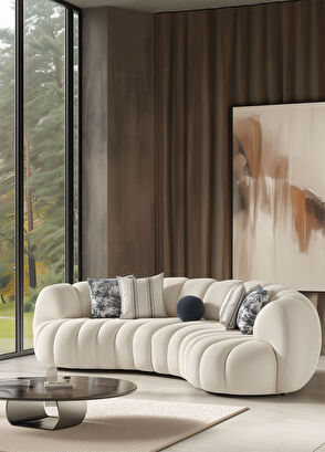 Bekaliving Bandung Bej Şönil Simetrik Kanepe - 8