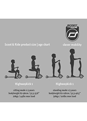 Scoot And Ride Highwaykick 1 2'si 1 Arada Oturaklı 3 Tekerlekli 1-5 Yaş Çocuk Scooter - 5