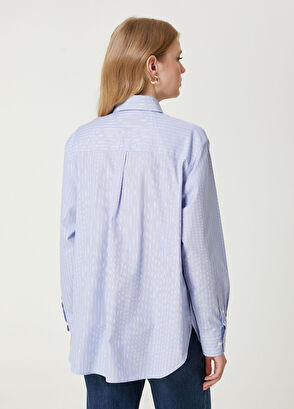 Beymen Club Oversize Mavi Çizgili Gömlek - 6