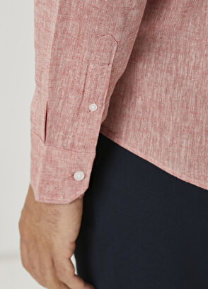 Beymen Club Comfort Fit Kiremit Keten Gömlek - 6