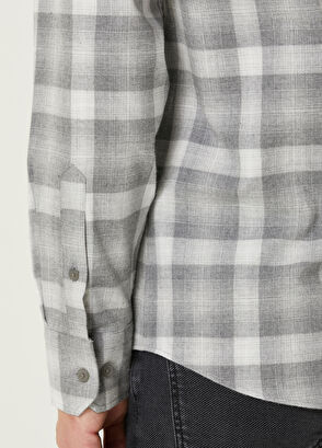 Beymen Club Comfort Fit Grey Plaid Shirt - 7