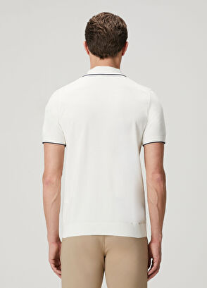 Beymen Club Beyaz Polo Yaka Kısa Kollu Triko - 5