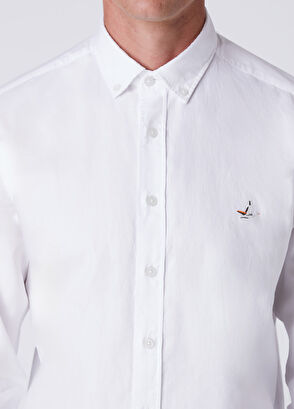 Beymen Club Comfort Fit White Oxford Shirt - 7