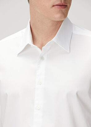 Custom Fit Beyaz Gömlek - Görsel 8