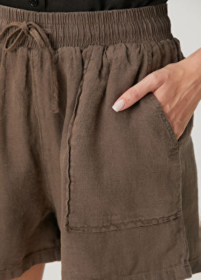 Beymen Club Kahverengi Keten Şort - 6