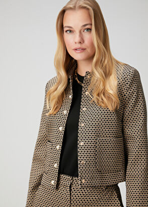 Beymen Club Siyah Bej Jakarlı Ceket - 3