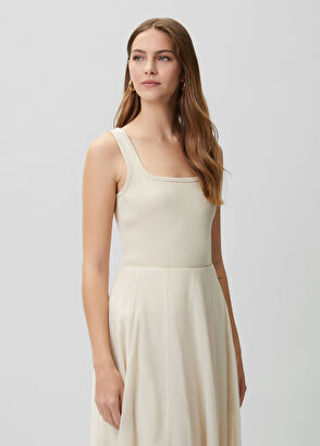 Beymen Club Khaki square neck basic undershirt - 5