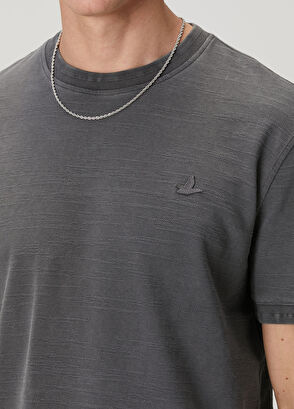 Beymen Club Anthracite Relax Fit Flamed T-Shirt - 7