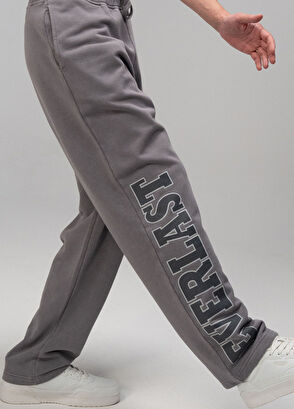 Everlast Giant Logo Detaylı Koyu Gri Oversize Erkek Eşofman Altı - 4