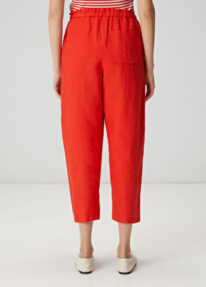 Beymen Club Slouchy Red Linen Pants - 5