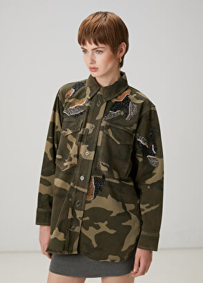 Beymen Club Kamuflaj Desenli Denim Ceket - 4