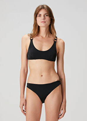 Beymen Club Black Chain Strap Bikini Top - 4