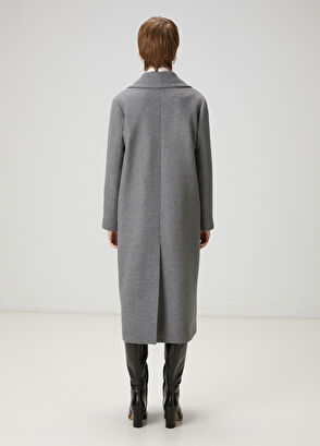 Beymen Club Grey Double-Breasted Wool Coat - 5