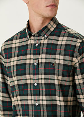 Beymen Club Comfort Fit Green Red Plaid Patterned Shirt - 6