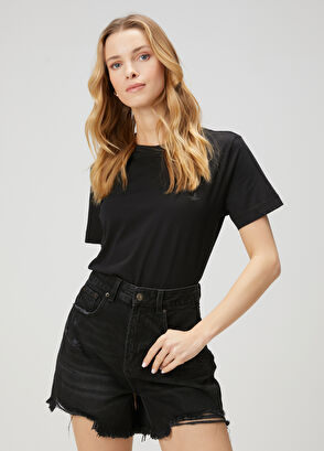 Beymen Club Black Logo Basic T-Shirt - 5