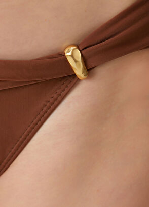Vix Bia Kahverengi Gold Aksesuarlı Bikini Altı - 5