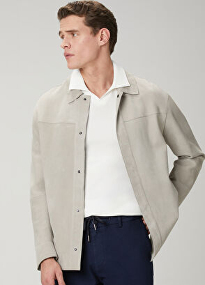 Beymen Club Gri Süet Deri Gömlek - 6