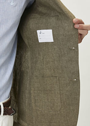 Beymen Club Khaki Linen Blazer - 8