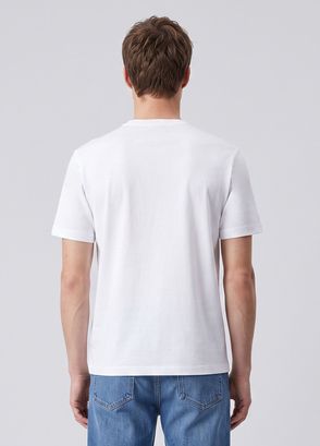 Beymen Club Relaxed Fit Off White Ribbed T-Shirt - 5