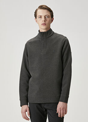 Beymen Club Antrasit Melanj Ottoman Dokulu Sweatshirt - 3