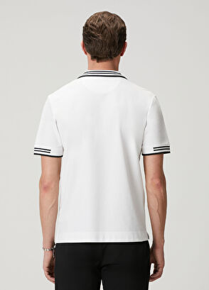 Beymen Club Beyaz Comfort Fit Patı Ve Kol Ucu Çizgili Polo T-s - 6