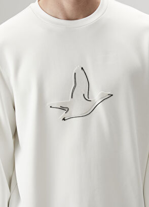 Beymen Club Kırık Beyaz Logo Baskı Detaylı Sweatshirt - 6