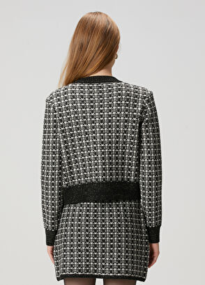 Beymen Club Siyah Beyaz Tweed Dokulu Triko Ceket - 6