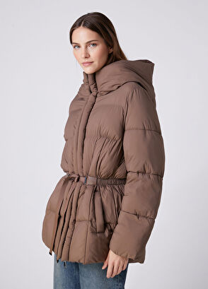 Beymen Club Brown Hooded Puffer Coat - 5