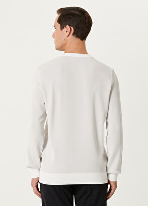 Beymen Club Off-White Honeycomb Textured Sweater - 5