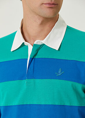 Beymen Club Green Blue Striped Polo Sweatshirt - 6