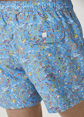 Beymen Club Light Blue Floral Print Swimwear - 5