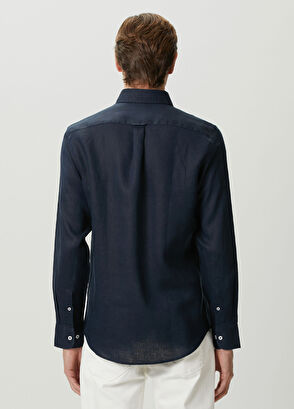 Beymen Club Comfort Fit Linen Shirt With Tonal Embroidery - 5
