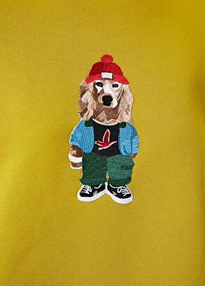 Beymen Club Sarı Bisiklet Yaka Nakışlı Sweatshirt - 4