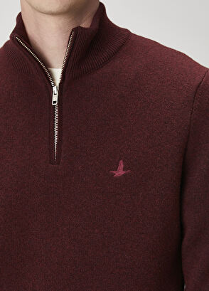 Beymen Club Mürdüm Fermuarlı Basic Yün Kazak - 6