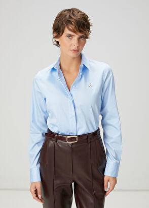 Beymen Club Mavi Basic Poplin Gömlek - 4