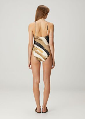 Beymen Club Multicolored Brush Print Swimsuit - 5