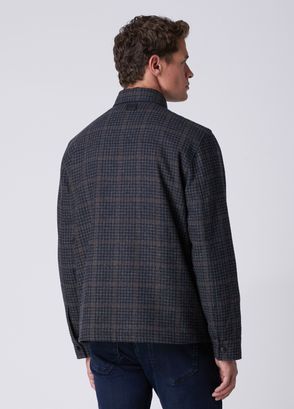 Beymen Club Anthracite Plaid Patterned Wool Overshirt - 5