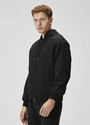 Beymen Club Siyah Kapüşonlu İnce Mont - 4